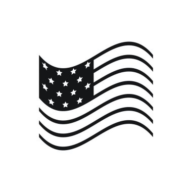 Amerikan bayrağı ikonu vektör illüstrasyon grafik tasarımı