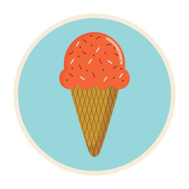 Dondurma yassı ikon vektör çizimi