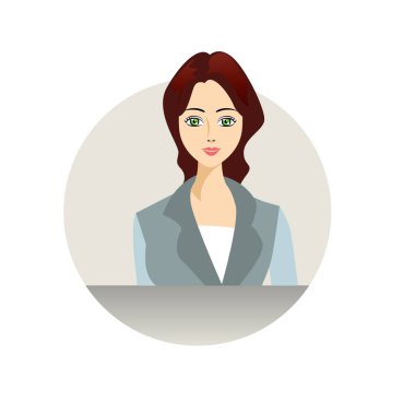 İş kadını avatar simgesi vektör illüstrasyon grafik tasarımı