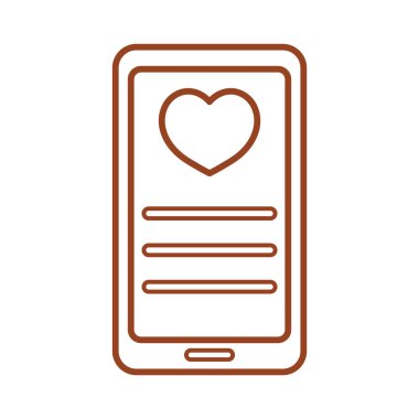 Beyaz arkaplan vektör illüstrasyonunda kırmızı çemberdeki akıllı telefon simgesi