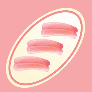 Beyaz arkaplanı olan pembe badem kurabiyesi.