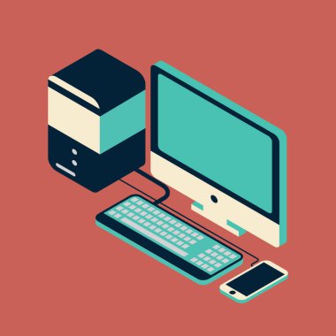 Modern dizüstü bilgisayarın vektör çizimi