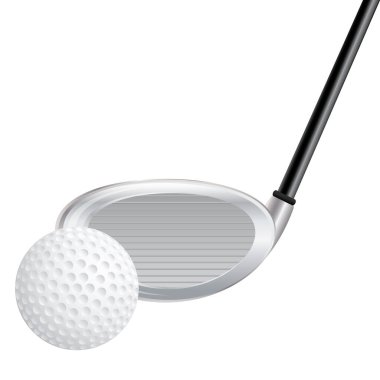 Beyaz arka planda golf topu ve puck