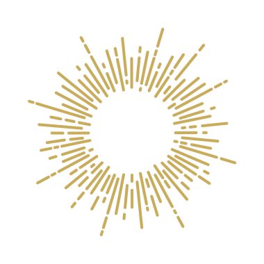 Güneş ve ışınların vektör çizimi.