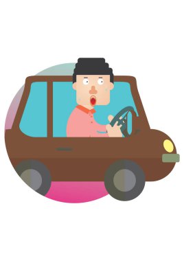 Araba süren bir adam.