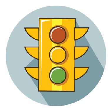 Trafik ışığı simgesi, vektör illüstrasyonu