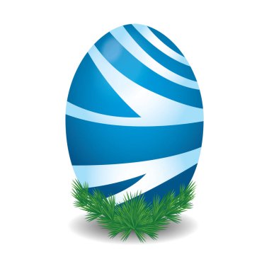 Beyaz arka planda izole edilmiş Paskalya yumurtasının vektör çizimi