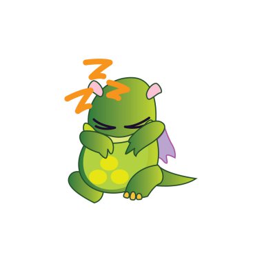 beyaz arka planda izole edilmiş çizgi film canavarı