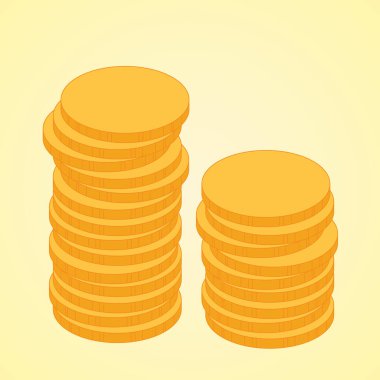 Bozuk para yığınının vektör illüstrasyonu