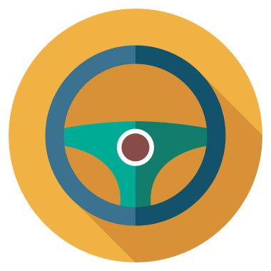 Modern düz tekerlek simgesinin vektör çizimi