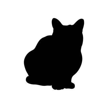 Beyaz arkaplanda kedinin siyah silueti
