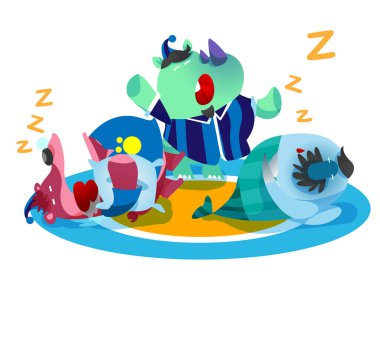 Ejderhalı şirin bir çizgi film karakterinin vektör çizimi