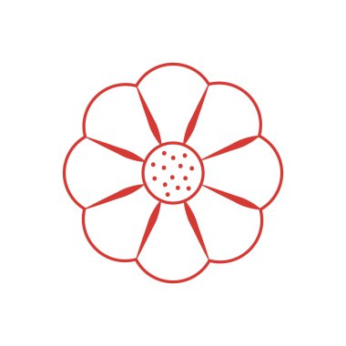 beyaz arkaplanda izole edilmiş çiçek simgesi vektörü