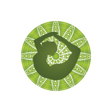 Yeşil yuvarlak süslemenin vektör çizimi