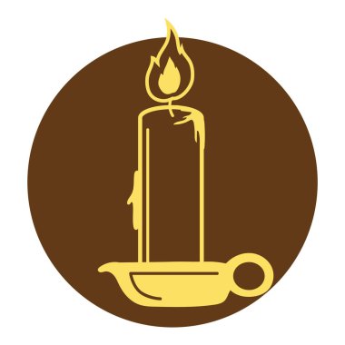 Beyaz zemin üzerinde mum silueti yanan mumlarla