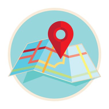 harita işaretçisi düz simgesi