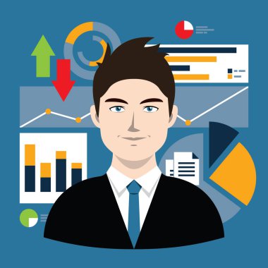 Grafikli bir iş adamı.