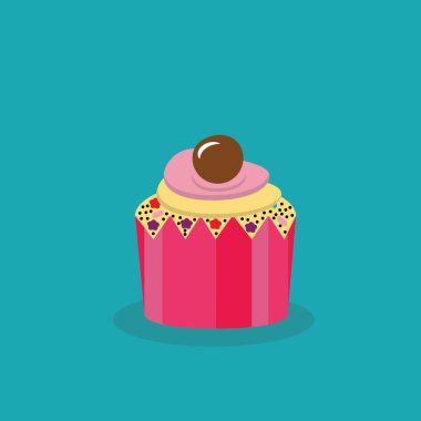 Cupcake 'in yaratıcı vektör çizimi