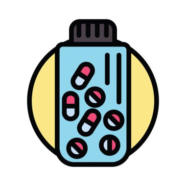 Modern b 'nin vektör illüstrasyonu ikon tıbbi haplardan yoksun