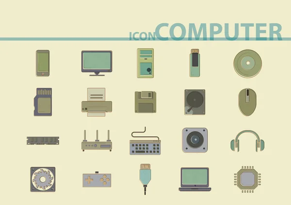 Vectorset Van Computerpictogrammen — Stockvector