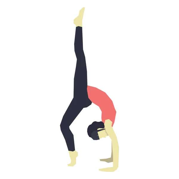 Chica Practicando Yoga Color Vecrtor Ilustración — Archivo Imágenes Vectoriales