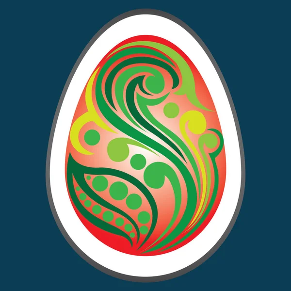 Huevo Pascua Con Patrón Floral — Vector de stock