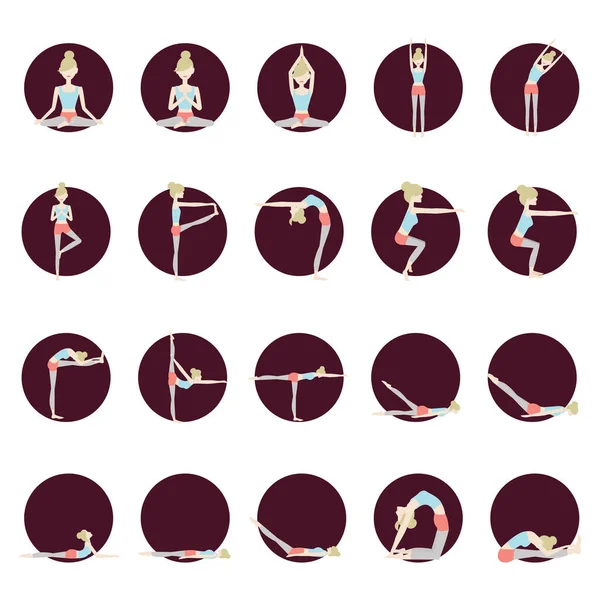 练习瑜珈的女孩 — 图库矢量图片