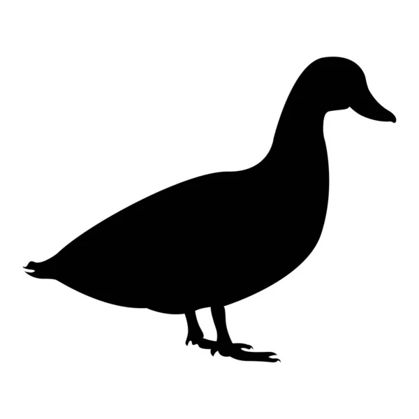 Schwarze Silhouette Eines Vogels Auf Weißem Hintergrund — Stockvektor