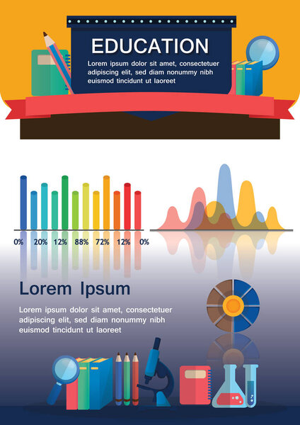 Colorful vector illustration for business theme, modern infographic template