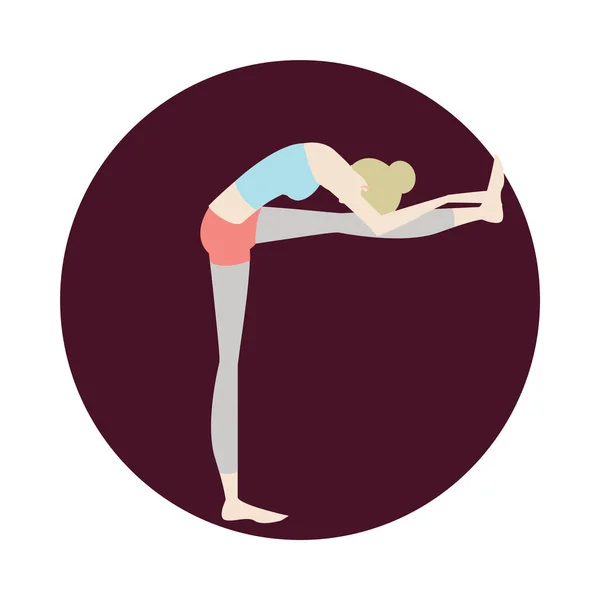 Mädchen Praktizieren Yoga Farbvektor Illustration — Stockvektor