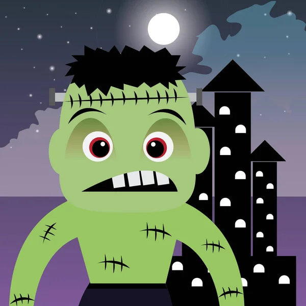 Illustration Eines Monsters Der Nacht — Stockvektor