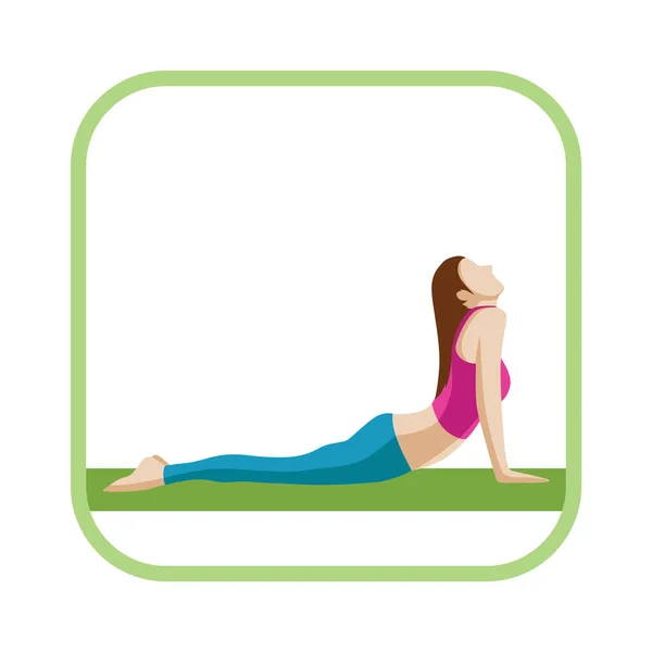 Giovane Donna Che Esercizio Yoga Sul Pavimento — Vettoriale Stock