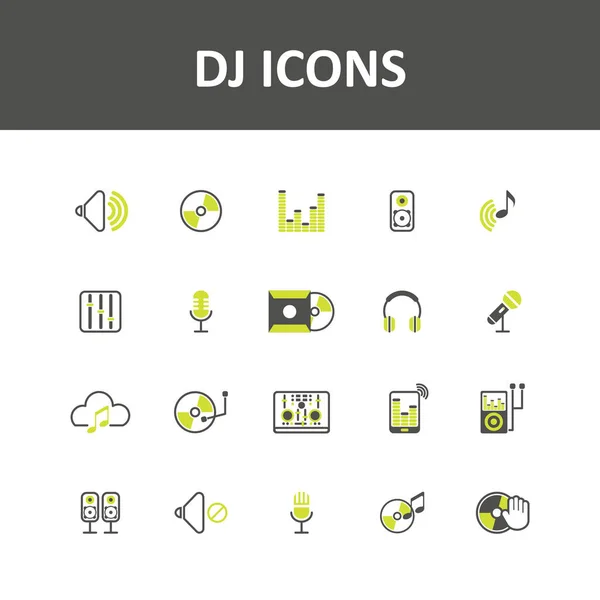 Dj或Disco平面设计元素向量集 — 图库矢量图片