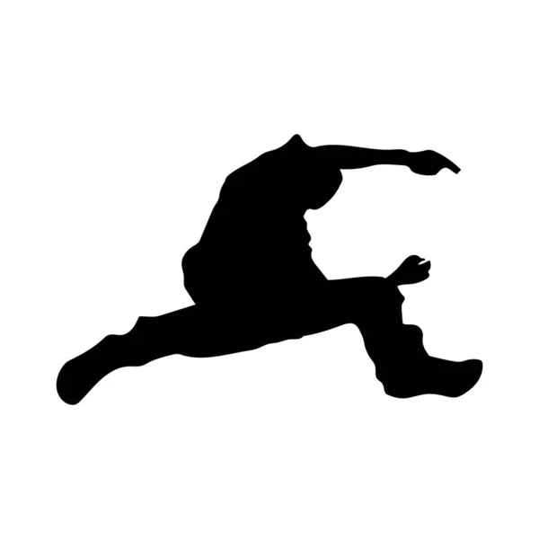 Silueta Hombre Corriendo Sobre Fondo Blanco — Vector de stock