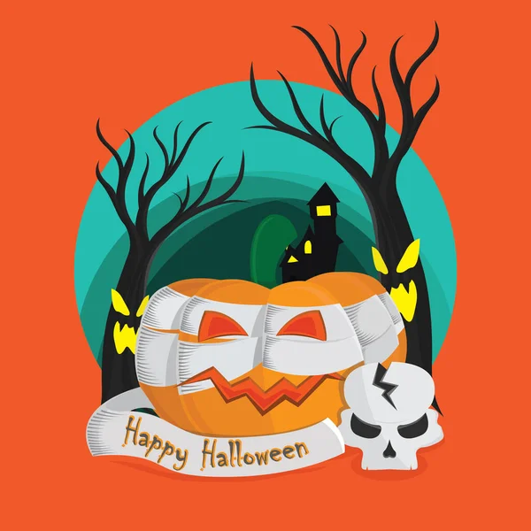 Halloween Fundo Com Abóbora Morcegos — Vetor de Stock