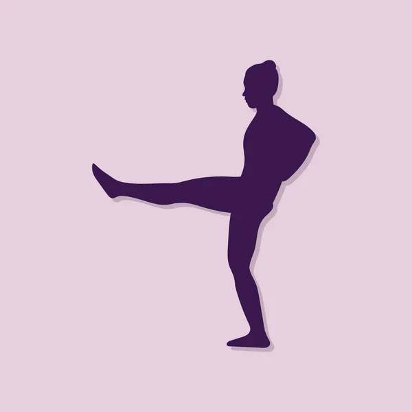 Yoga Yapan Bir Adamın Silüeti — Stok Vektör