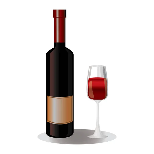 Şarap Vektör Illüstrasyonu Simge Element Arkaplanı — Stok Vektör