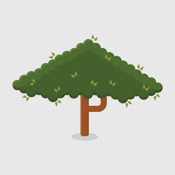 Ikona Drzewa Płaskiej Konstrukcji Ilustracja Wektora — Wektor stockowy