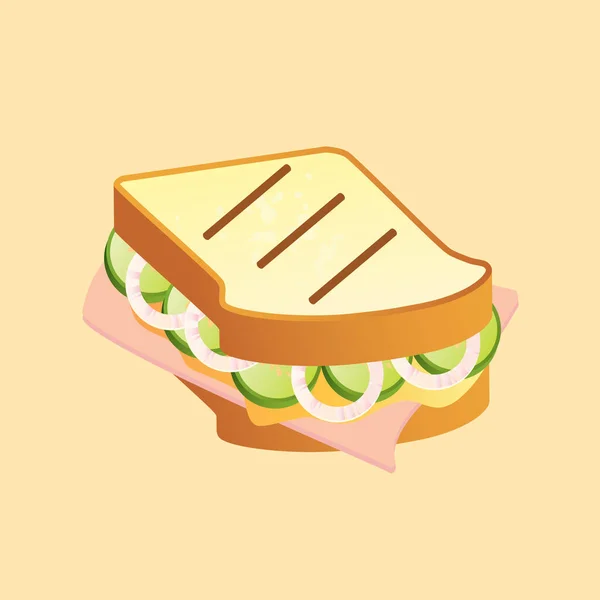 Ilustrasi Vektor Ikon Sandwich - Stok Vektor