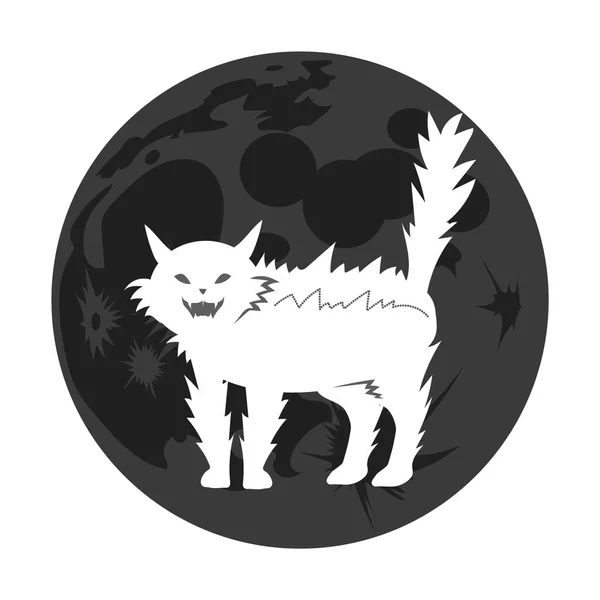 Zwart Wit Vector Illustratie Van Een Kat — Stockvector