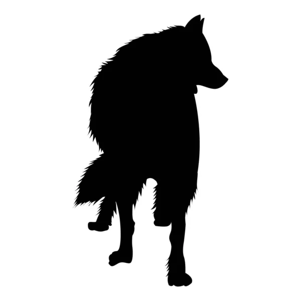 Silhuett Hund Vit Bakgrund — Stock vektor
