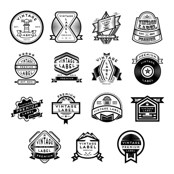 Jeu Vectoriel Étiquettes Badges Vintage — Image vectorielle