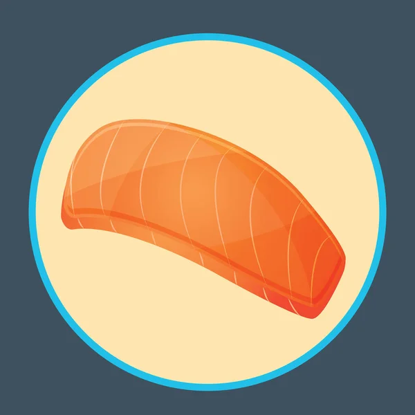 单橙色鲑鱼图标的矢量图解 — 图库矢量图片