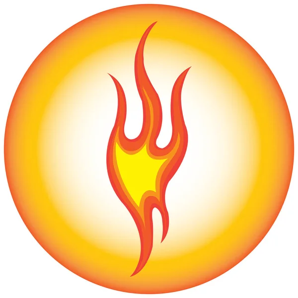 Feu Flamme Vecteur Icône — Image vectorielle