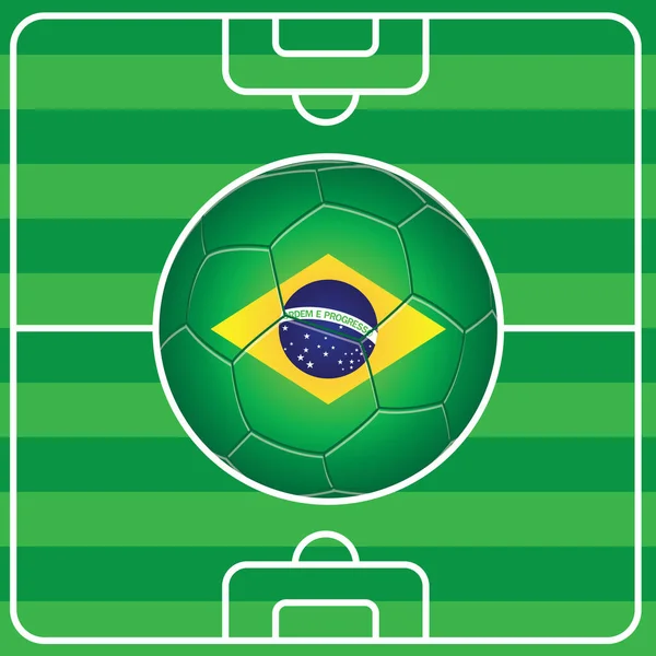 Futball Labda Brazil Zászló — Stock Vector