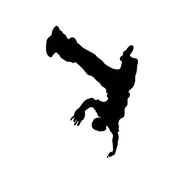 Силуэт Человека Прыгающего Белом Фоне — стоковый вектор