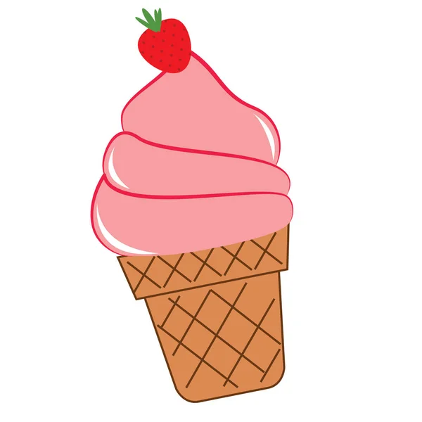 Ice Cream Icon White Background Vector Illustration — Stock Vector