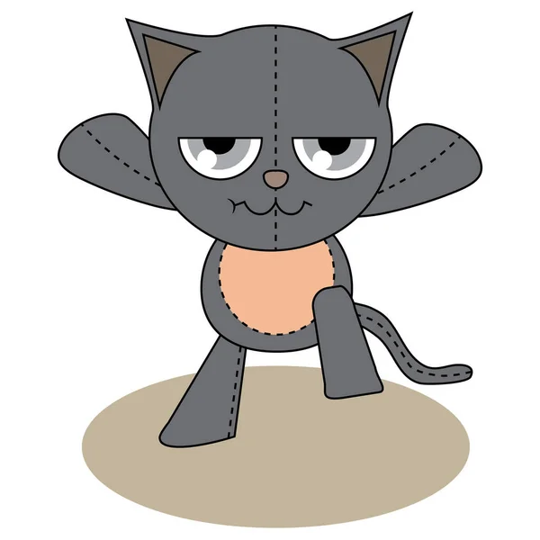 Cartoon Katze Mit Stock — Stockvektor