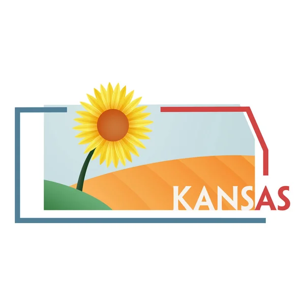 Ilustración Vectorial Logotipo Para Estado Kansas — Vector de stock