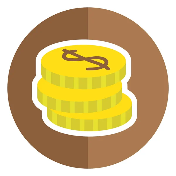 Monedas Icono Vector Plano — Vector de stock